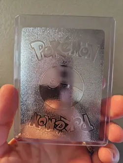 Pokemon Pikachu Vmax Silver Foil Fan Art Vinyl Textured Collector Card - Image 2