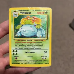 Pokemon TCG Venusaur Card 15/102 Base Set Unlimited Holo Rare - Image 1
