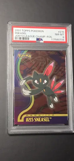 PSA 8 Pokemon Topps Card, 2001, Sneasel Johto League Champions-FOIL - Image 1