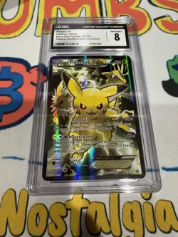 CGC 8 NM MINT Pikachu EX XY124 XY Black Star Promo Holo Full Art 2016 Pokemon - Image 1