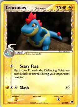 Croconaw (Delta Species) 27/101 Dragon Frontiers Pokemon TCG LP Normal - Image 1