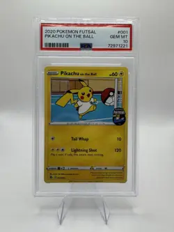 2020 POKEMON FUTSAL #001 PIKACHU ON THE BALL PSA 10 - READ DESCRIPTION - Image 1