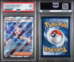 2025 POKEMON MEG EN-MEGA EVOLUTION ULTRA RARE #165 ACEROLA'S MISCHIEF PSA 9 - Image 3