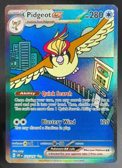 2023 Pokemon S&V Obsidian Flames Pidgeot ex Special Illustration Rare #225/197 - Image 1