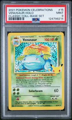 2021 POKEMON CELEBRATIONS CLASSIC COLL #15 VENUSAUR-HOLO PSA 9 - Image 1