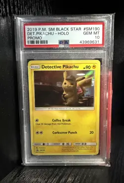 Detective Pikachu - PSA 10 - SM190 Black Star Promo Pokemon - Image 1