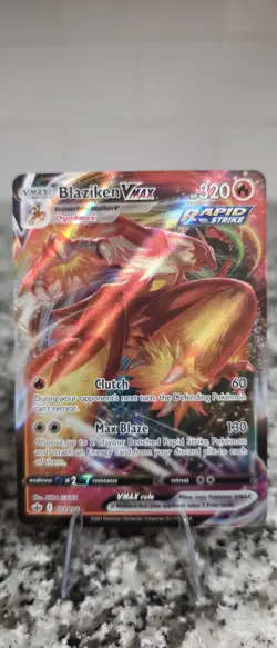 Pokemon Blaziken VMAX Ultra Rare Rapid Strike Holo Swsh06 021/198 320 HP - Image 1