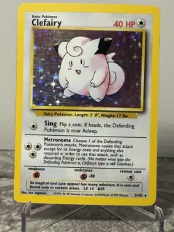 Pokemon WOTC Base Set ~ Clefairy Holo Rare 5/102 ~ LP - Image 1