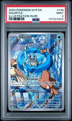 2024 POKEMON SCR EN-STELLAR CROWN ILLUSTRATION RARE #148 SQUIRTLE PSA 9 - Image 1