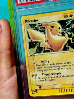 2003 Pokemon PSA 9 Pikachu HOLO⚡🐱w/ SWIRL 🌀- 012 - AND VOLTAGE 🔌 GRADEDGUARD - Image 3