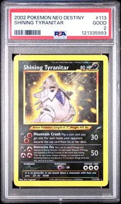 2002 POKEMON NEO DESTINY #113 SHINING TYRANITAR PSA 2 - Image 1