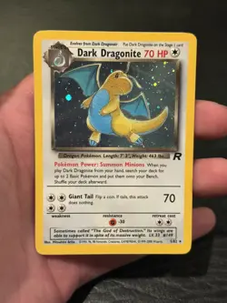 Dark Dragonite 5/82 Team Rocket Holo Rare Unlimited Vintage Pokemon TCG - LP/NM - Image 1