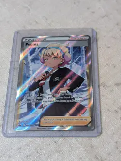 Pokemon Peonia Trainer Supporter Ultra Rare Full Art Holo Chilling Reign 196/198 - Image 1