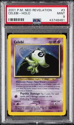 2001 POKEMON NEO REVELATION #3 CELEBI-HOLO PSA 9 - Image 1
