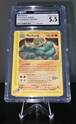 Machamp CGC Excellent 5.5 E-Reader Pokemon (2002) Expedition 51/165 RARE 💪 - Image 1