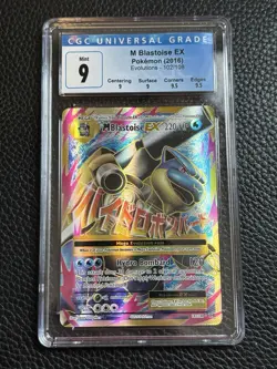 Pokemon M Blastoise EX 102/108 Evolutions Full Art Ultra Rare Holo CGC 9 - Image 1