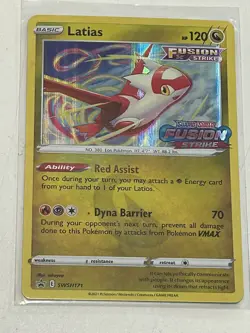 Latias SWSH171 Stamped Fusion Strike Pre Release Promo Pokemon Card NM - Image 1