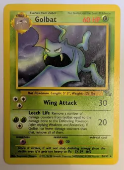 Golbat Fossil Set Uncommon Vintage Pokemon Card 34/62. Mint/Near Mint Condition - Image 1