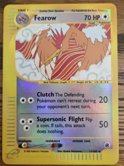 Pokemon 2002 Expedition Reverse Holo #11/165 FEAROW sweet card,, Not Played - Image 1