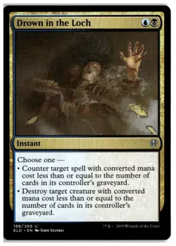 MTG Drown in the Loch - Throne of Eldraine Lightly Played English Playset (x4) - Image 1