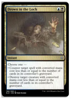 MTG Drown in the Loch - Throne of Eldraine Lightly Played English Playset (x4) - Image 5