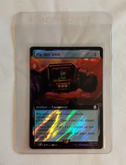 Pip-Boy 300 PIP 0963 Extended Art Surge Foil Fallout MTG Magic the Gathering - Image 1