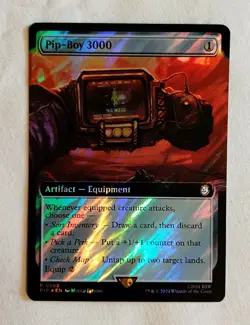 Pip-Boy 300 PIP 0963 Extended Art Surge Foil Fallout MTG Magic the Gathering - Image 2