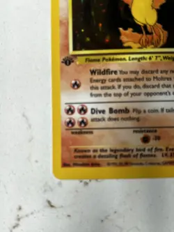 Pokemon TCG 1999 Moltres Fossil 12/62 Holo Rare 1st Edition NM NP - Image 5