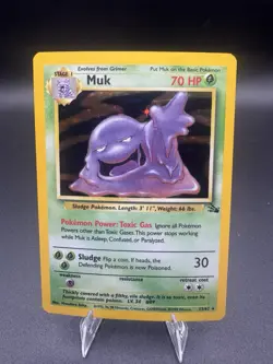 Pokemon TCG Muk Holo Rare Card 13/62 Fossil 1999 LP/NM - Image 1