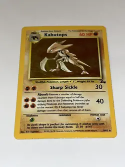 Pokemon TCG Kabutops Fossil 9/62 Holo Unlimited Holo Rare - Image 5