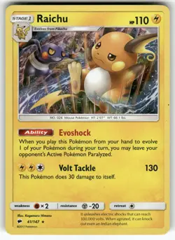 Raichu SM - Burning Shadows Holo Rare Pokemon Lightly played - Image 1