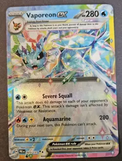 Pokemon TCG Vaporeon EX 023/131 Prismatic Evolutions Double Rare Holo NM - Image 1