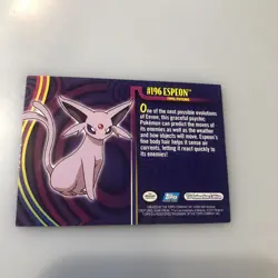 2001 TOPPS POKEMON ESPEON JOHTO LEAGUE CHAMPIONS #196 - NM - Image 4