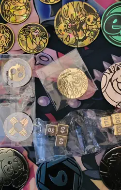 Rare Lot of 220 + Pokemon TCG Coins: Metal Charizard & Mew UPC coins, Pikachu - Image 2