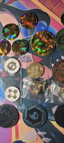 Rare Lot of 220 + Pokemon TCG Coins: Metal Charizard & Mew UPC coins, Pikachu - Image 4