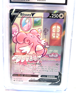 2021 POKEMON GEM MINT BLISSEY V # 183/198 HOLO GRADE 10 AWESOME ! - Image 2