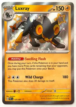 Luxray 137/091 - Pokemon TCG - Paldean Fates Shiny Rare Holo - Image 1