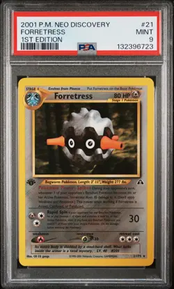 2001 POKEMON NEO DISCOVERY 1ST ED #21 FORRETRESS PSA 9 - Image 1