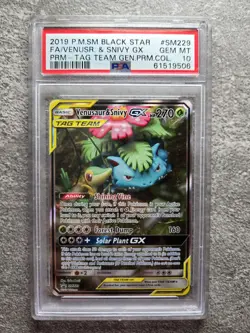 Pokemon TCG 2019 Sun & Moon Promos SM229 Venusaur & Snivy GX PSA 10 - Image 1