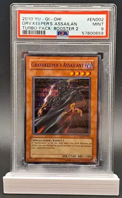 YUGIOH TU02-EN002 GRAVEKEEPER'S ASSAILANT SUPER RARE PSA 9 MINT - Image 1