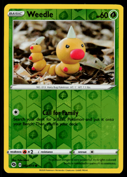 Pokemon Card - SWSH - Champion's Path Weedle 002/073 Reverse Holo - NM - Image 1