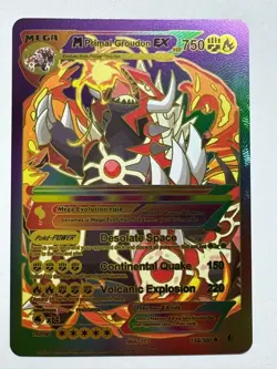 Pokemon Primal Groudon RAINBOW DISPLAY Card MINT CONDITION - Image 1