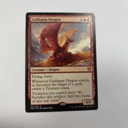Goldspan Dragon LP Kaldheim KHM 139 / 285 MTG English Regular More Treasure Mana - Image 1