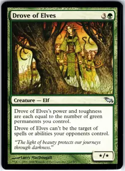 Drove of Elves 112 U Shadowmoor Magic the Gathering MTG LP - Image 1
