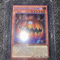 YuGiOh! Pumpking The King Of Grave Ghosts MZMU-EN001 Secret Rare Maze Of Muertos - Image 1
