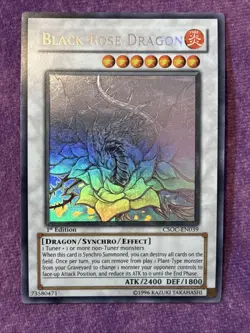 1x YUGIOH Black Rose Dragon CSOC-EN039 Ghost Rare 1st Edition LP - Image 1
