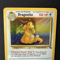 Pokemon TCG Dragonite Fossil Holo Unlimited Rare Card 4/62 Vintage WOTC - NM/M - Image 2