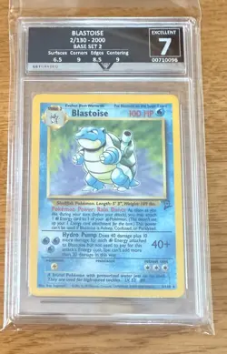 POKEMON TCG BLASTOISE 2/130 BASE SET 2 GRADE 7 EXCELLENT ULTRA RARE CARD !! - Image 1