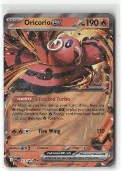 Pokemon Oricorio ex - Double Rare ME02: Phantasmal Flames 018/094 NM - Image 1