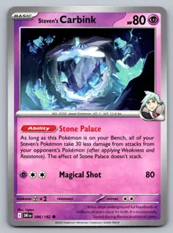 Pokemon TCG SV10: Destined Rivals Steven's Carbink 086/182 - Image 1
